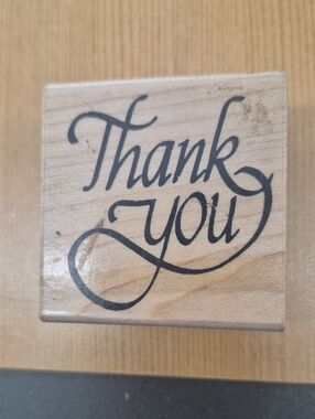 Thank You Wooden Stamp - Natural Wood Finish By Stampendous